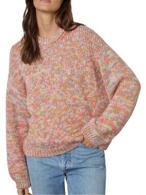 Velvet by Graham & Spencer Multicolor Pink Crewneck Sweater